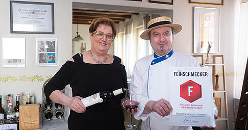 Gehobene s&uuml;dfranz&ouml;sische K&uuml;che in famili&auml;rer Atmosph&auml;re &ndash; das Konzept von Beate und Dominique Champroux wurde wieder vom Feinschmecker ausgezeichnet.
Foto: Mario Berger