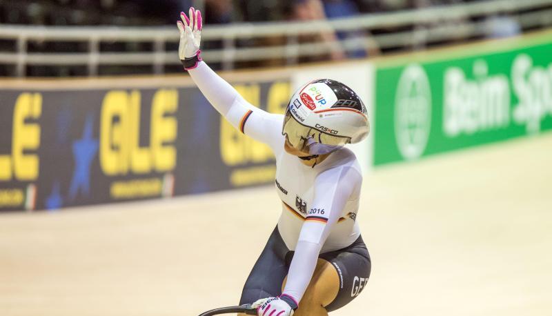 Vogel gewann bei der Heim-EM in Berlin den Titel im Keirin. Foto: Jens Büttner