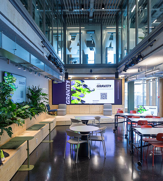 Das Restaurant befindet sich im modernen Gravity-Geb&auml;ude auf dem Heilbronner Bildungscampus.