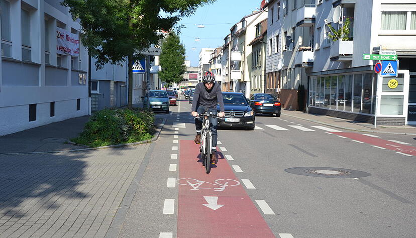 Die Schutzstreifen für Radfahrer gibt es unter anderem in der Wollhausstraße. Foto: Archiv/Stadt Heilbronn