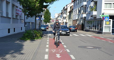 Die Schutzstreifen für Radfahrer gibt es unter anderem in der Wollhausstraße. Foto: Archiv/Stadt Heilbronn