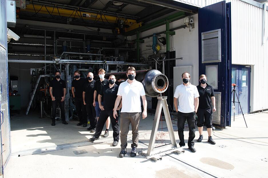 Triebwerkstest der Firma HyImpulse aus Neuenstadt beim DLR in Lampoldshausen