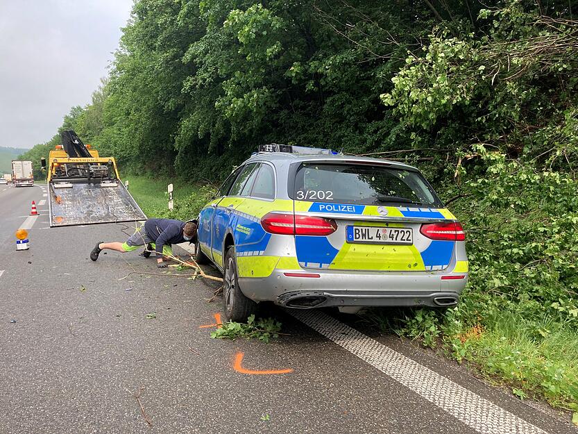 Aquaplaning-Unfall auf A6