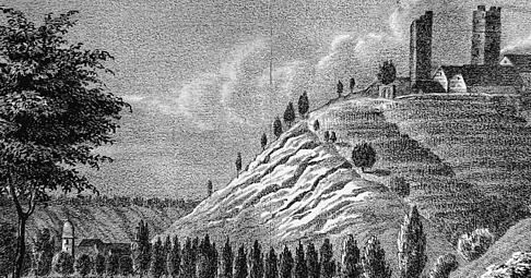 Die H&ouml;henburg Neipperg auf einer Lithografie von 1840