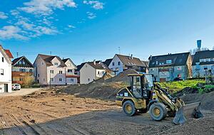 30 Jahre lang passierte hier nicht. Jetzt entstehen auf dem M&uuml;hlenquartier Mehrfamilienh&auml;user.