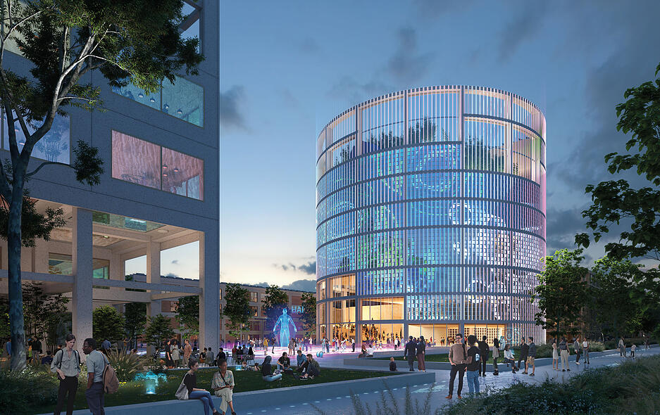 Das Architekturbüro MVRDV aus Rotterdam hat sich den Auftrag für den KI-Park in Heilbronn geholt. Das sind die Entwürfe, wie das Gelände einmal aussehen soll.