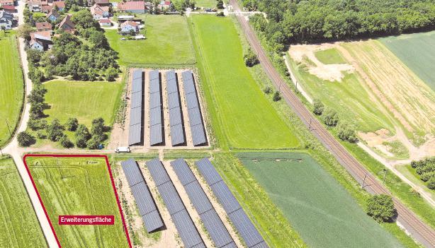 Auf weiteren 0,3 Hektar Acker werden Solarmodule in Wieslensdorf aufgestellt. Die erzeugte Strommenge reicht für 90 Durchschnitts-Haushalte.
Foto: Bürgerindpark/Grafik: HSt Auf weiteren 0,3 Hektar Acker werden Solarmodule in Wieslensdorf aufgestellt. Die erzeugte Strommenge reicht für 90 Durchschnitts-Haushalte.
Foto: Bürgerindpark/Grafik: HSt
