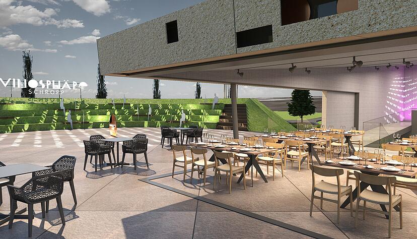Die Entw&uuml;rfe des Architekturb&uuml;ros geben Eindr&uuml;cke von der Vinothek, die im ersten Abschnitt bis Herbst 2023 gebaut werden soll.