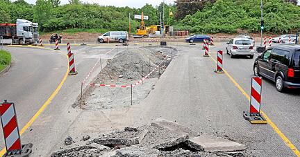 Zügiger als gedacht kommen die Bauarbeiten im Bereich des Knotens Weinsberg voran. Im August soll die Baustelle abgeschlossen werden.
Foto: Ralf Seidel