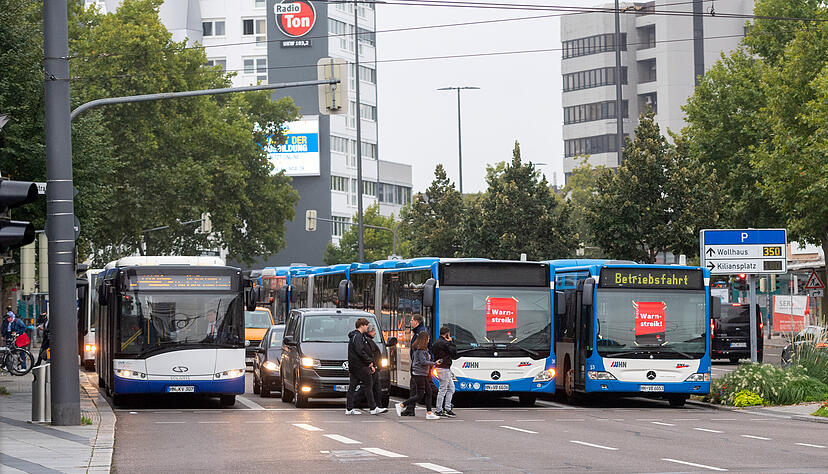 Warnstreik der Busfahrer in Heilbronn