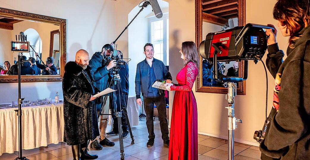 Die unbedingte Liebe zum Film: Felix Winternitz (links), Sebastian Hofmann, Sebastian Rotfhuss und Stepanie Sonn.