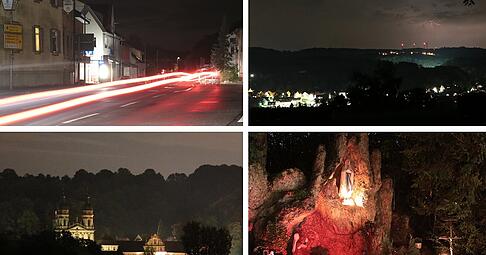 Unser Redakteur fängt bei seiner Mitternachtstour unter anderem diese Motive ein: den Autoverkehr in Krautheim, die Wetterleuchten über der Burg Aschhausen, die Klosterkirche in Schöntal und die Krautheimer Grotte. Unser Redakteur fängt bei seiner Mitternachtstour unter anderem diese Motive ein: den Autoverkehr in Krautheim, die Wetterleuchten über der Burg Aschhausen, die Klosterkirche in Schöntal und die Krautheimer Grotte.