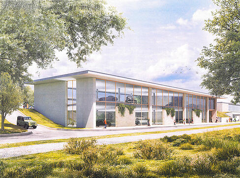 So sieht die Visualisierung des Oldtimer-Museums am Aquatoll aus.