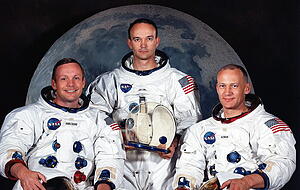 Das war die Besatzung von "Apollo 11": die Astronauten Neil Armstrong (v. li.), Michael Collins und Edwin Aldrin. Foto: Nasa/epa/dpa Das war die Besatzung von "Apollo 11": die Astronauten Neil Armstrong (v. li.), Michael Collins und Edwin Aldrin. Foto: Nasa/epa/dpa
