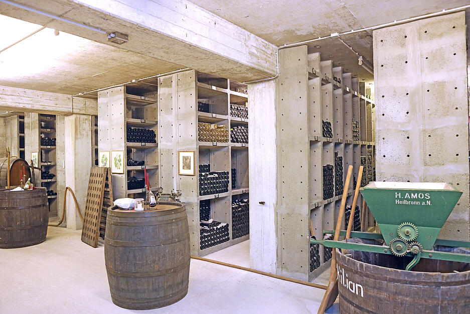 Blick in den Wein-Schatzkeller der WG Heilbronn