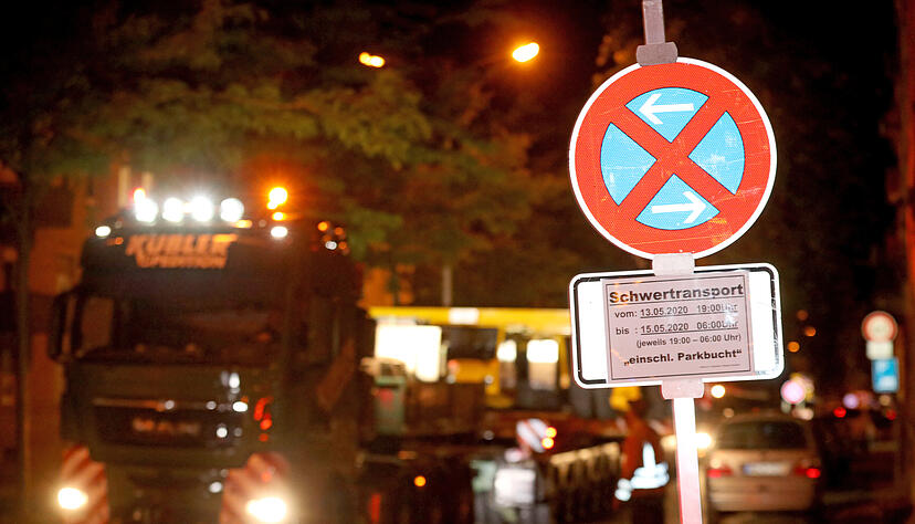 Schwertransport durch Heilbronn