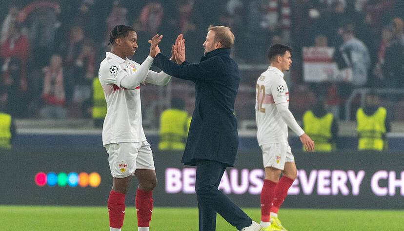 VfB-Trainer Sebastian Hoeneß war mit dem Debüt von Jarzinho Malanga in der Champions League durchaus zufrieden. VfB-Trainer Sebastian Hoeneß war mit dem Debüt von Jarzinho Malanga in der Champions League durchaus zufrieden.