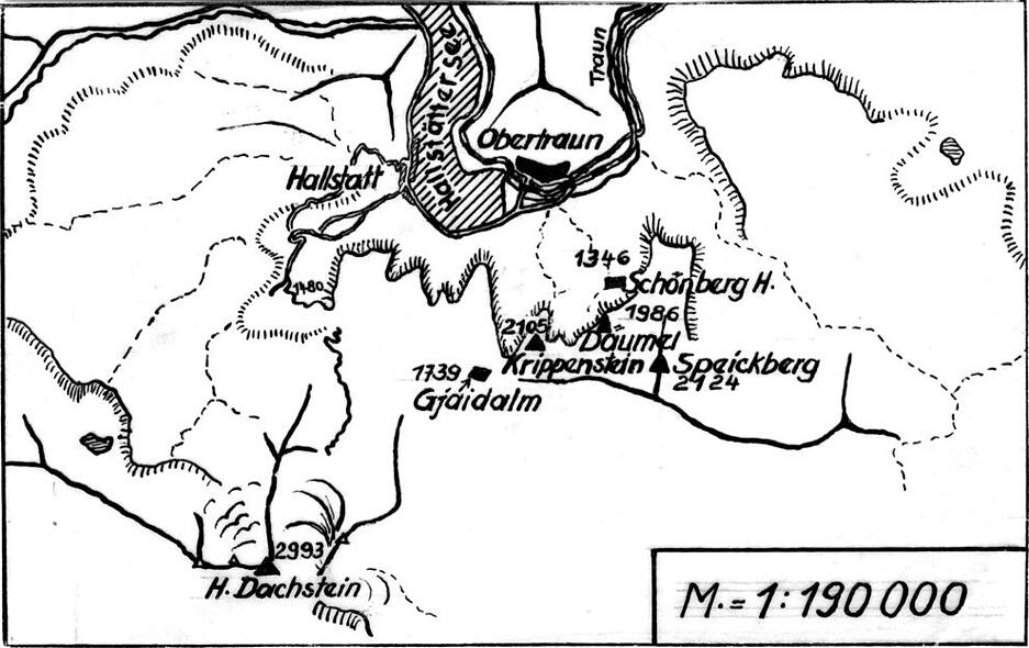 Mit dieser Karte verdeutlicht die Heilbronner Stimme im April 1954 ihren Lesern das Gebiet, in dem sich die Tragödie abspielt.