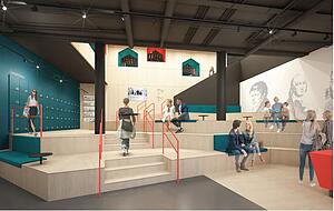 Der Entwurf des Stuttgarter Architekten Dittel ging aus einem beschränkten Wettbewerb hervor, zu dem die Stadt vier Büros geladen hatte. Hier der neue Eingangsbereich im Erdgeschoss.
Fotos: Dittel/Stadt Heilbronn Der Entwurf des Stuttgarter Architekten Dittel ging aus einem beschränkten Wettbewerb hervor, zu dem die Stadt vier Büros geladen hatte. Hier der neue Eingangsbereich im Erdgeschoss.
Fotos: Dittel/Stadt Heilbronn