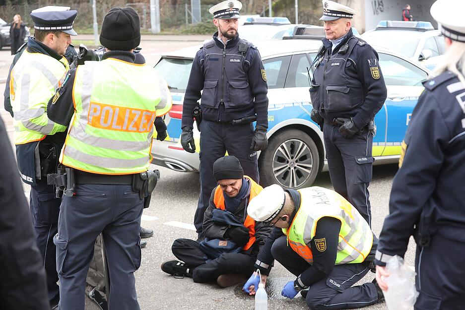 Blockade-Aktion der "Letzten Generation" in Heilbronn
