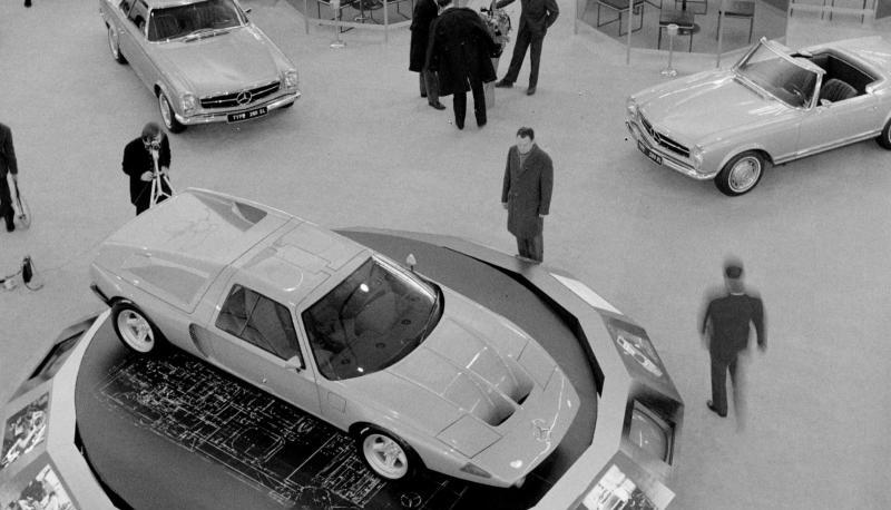 Der C111 auf dem Automobilsalon Genf 1970.