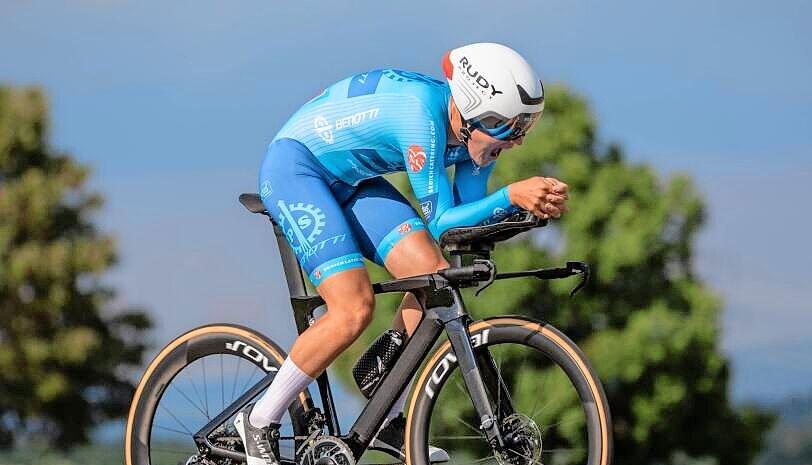 Nick Bangert im vergangenen Jahr bei der deutschen Meisterschaft im Einzelzeitfahren, bei der er 18. wurde. Nick Bangert im vergangenen Jahr bei der deutschen Meisterschaft im Einzelzeitfahren, bei der er 18. wurde.