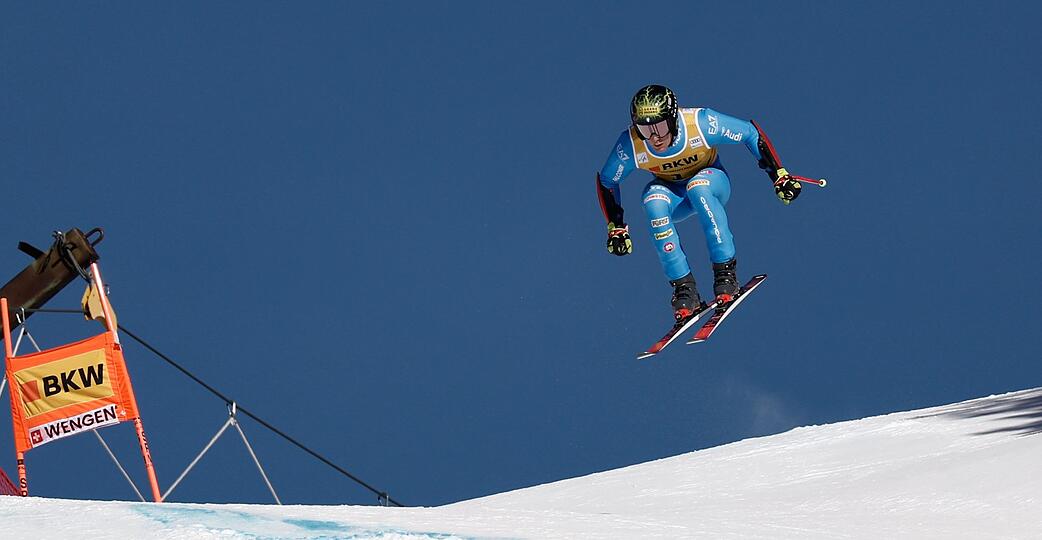 Giovanni Franzoni gelingt beim Super-G von Wengen eine exzellente Fahrt.