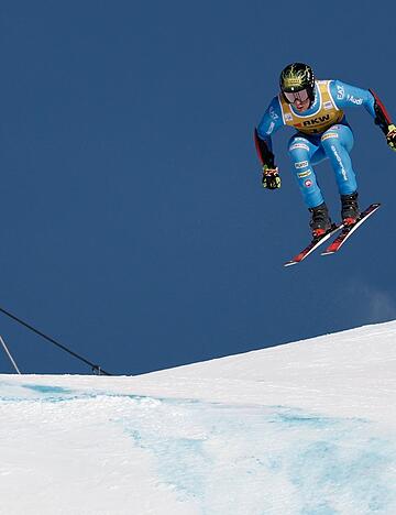 Giovanni Franzoni gelingt beim Super-G von Wengen eine exzellente Fahrt.