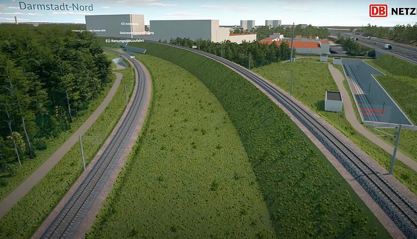 Die Neubaustrecke von Frankfurt nach Mannheim über Darmstadt soll den Korridor entlasten. Derzeit laufen die Planungen. Foto: Screenshot/Deutsche Bahn