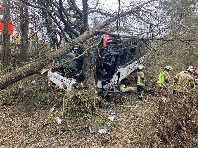 Ein Linienbus des Nahverkehr Hohenlohekreis (NVH) ist am Montag von der Straße abgekommen. Ein Linienbus des Nahverkehr Hohenlohekreis (NVH) ist am Montag von der Straße abgekommen.