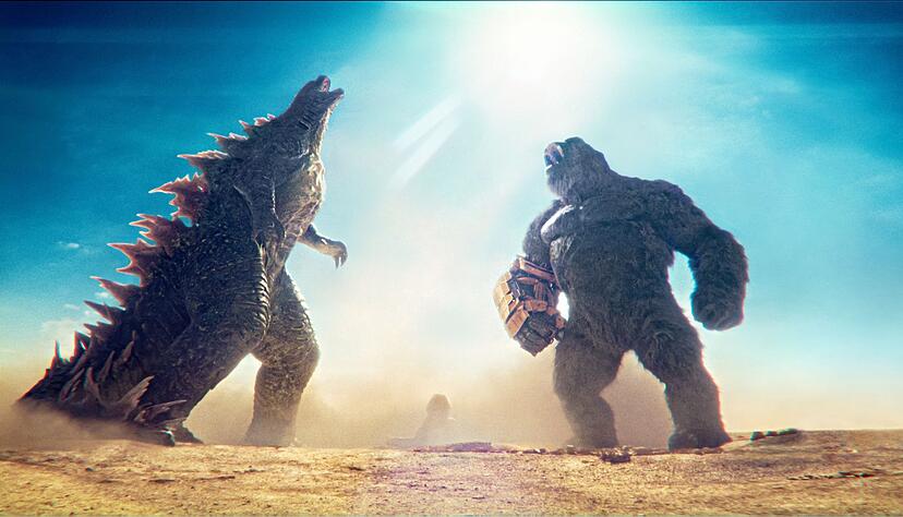 Godzilla und Kong (l-r) in einer Szene des Films "Godzilla x Kong: The New Empire". Godzilla und Kong (l-r) in einer Szene des Films "Godzilla x Kong: The New Empire".