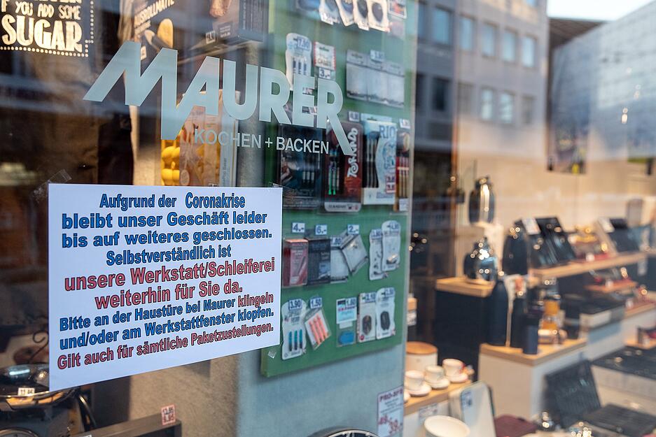 M&auml;rz: Gesch&auml;fte und Gastronomie sind geschlossen und stemmen sich gegen die Corona-Krise, wie hier in Heilbronn.