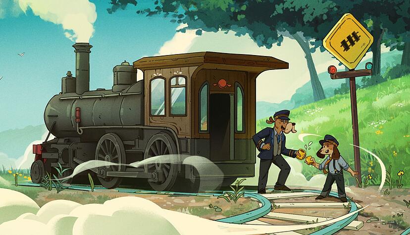 Niedliche Optik und dabei kniffelige R&auml;tsel:&nbsp;Von den Hundeschaffnern darf man sich in &laquo;Railbound&raquo; nicht beeindrucken lassen.