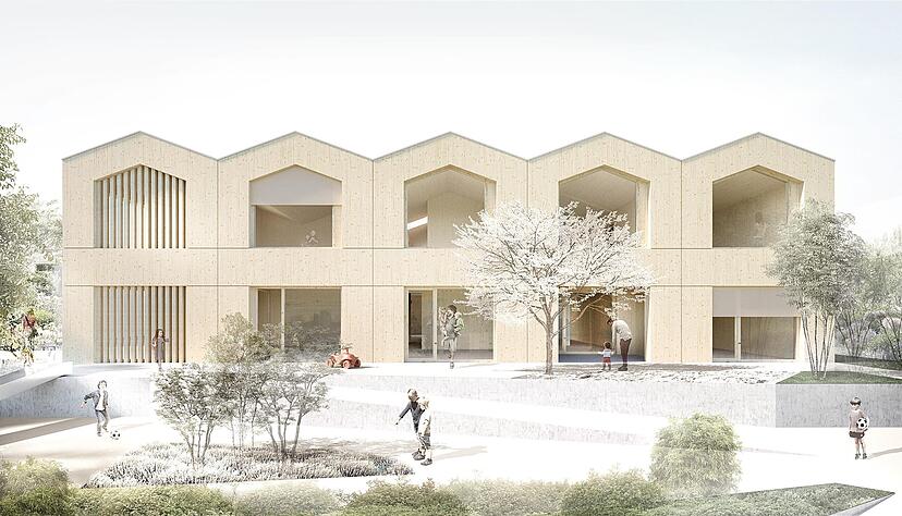 Die Gestaltung ging aus einem Wettbewerb hervor, den das Stuttgarter Büro Joos Keller gewann. Die Gestaltung ging aus einem Wettbewerb hervor, den das Stuttgarter Büro Joos Keller gewann.