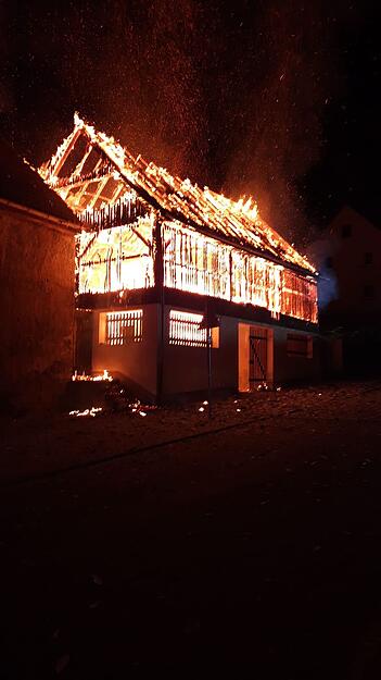 Scheunenbrand in Gundelsheim