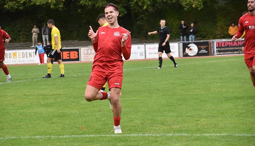 Kaum ein Spieler von Türkspor Neckarsulm feiert seine Treffer so schön wie Top-Joker Mert Okar.