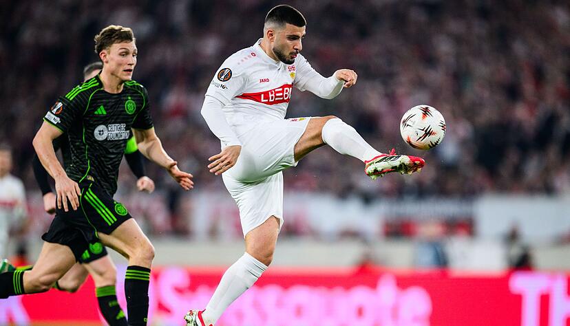 Deniz Undav und seine Stuttgarter Kollegen starteten mit einem schnellen R&uuml;ckstand gegen Glasgow.