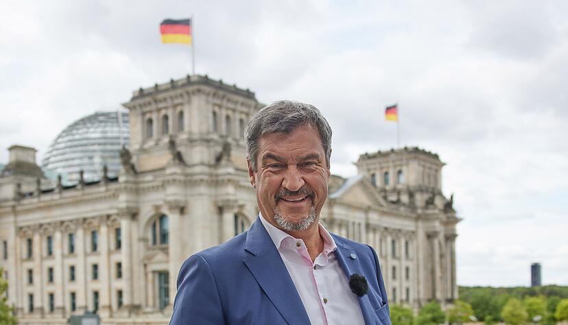 Markus S&ouml;der (CSU), Bundesvorsitzender, beim ARD-Sommerinterview vor einem Jahr.