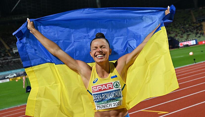 Maryna Bekh-Romanchuk aus der Ukraine gewann EM-Gold im Dreisprung.