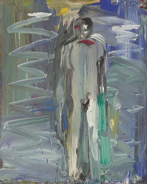 Siegfried Anzinger: Mondgeher (1982), Öl auf Leinwand, 200 x 160 cm