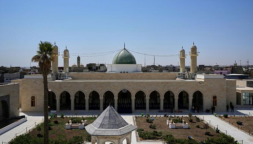 Die Al-Nuri-Moschee vor dem Besuch des irakischen Regierungschefs.