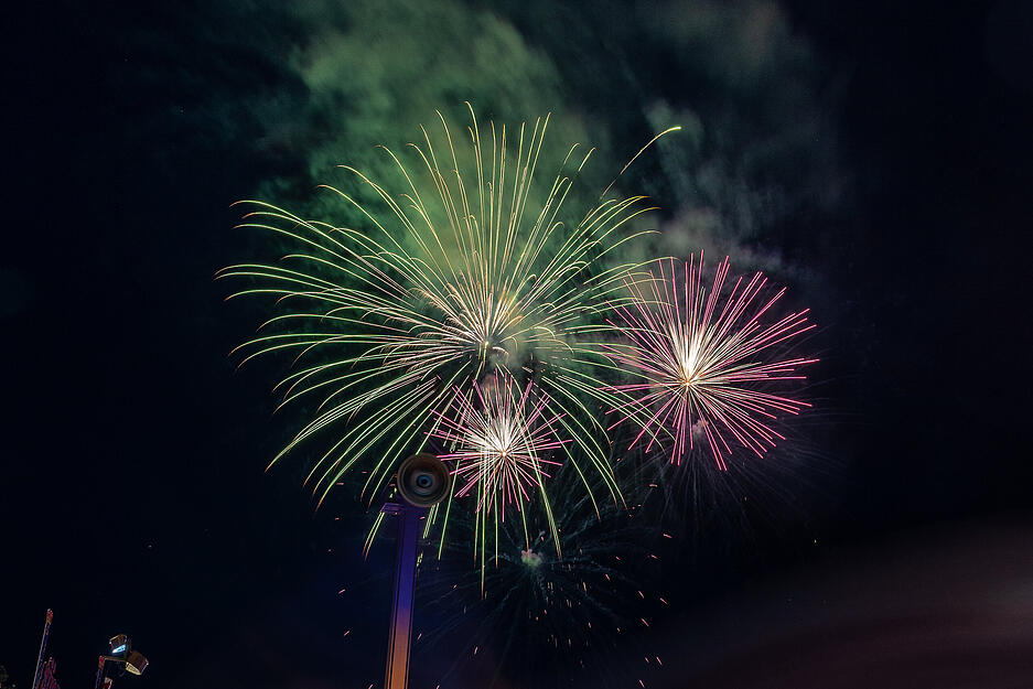 Spektakuläres Finale auf der Theresienwiese: Das Heilbronner Volksfest 2025 endete mit einem großen Feuerwerk.