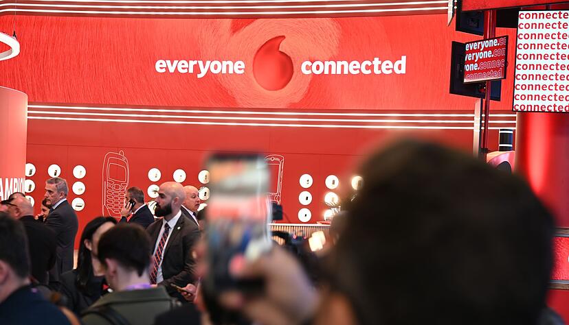 Der Vodafone-Messestand beim MWC in Barcelona.