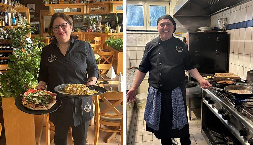 Angela Giugliano und Angelo Iacomino versorgen die Gäste im "La Rosa" in Heilbronn-Biberach.