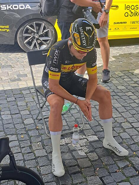 Der Horkheimer Nick Bangert konzentriert sich kurz vor seinem Start. Der Horkheimer Nick Bangert konzentriert sich kurz vor seinem Start.