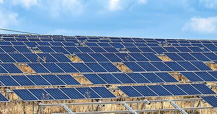 Ob auf Dächern, Deponien oder neben Straßen: Solarmodule einer Photovoltaikanlage sollen im Südwesten künftig häufiger zu sehen sein.
Foto: dpa