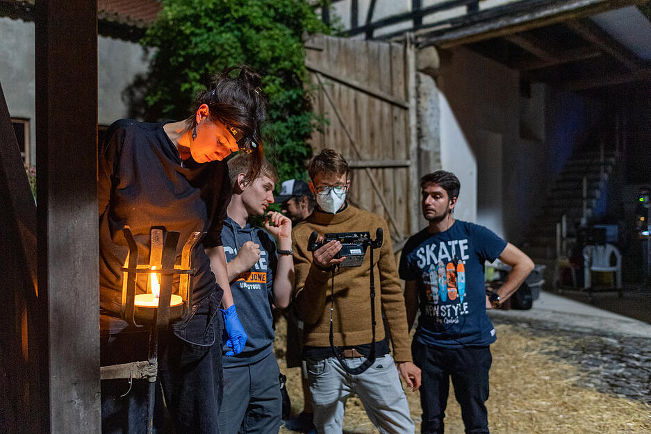 Dreharbeiten zum  Mittelalterfilm in Horkheim