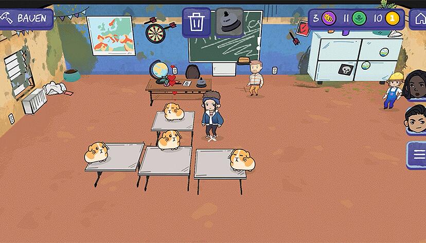 Mit den gesammelten Ressourcen lässt sich der Klassenraum aufpimpen – der hat's auch dringend nötig. Mit den gesammelten Ressourcen lässt sich der Klassenraum aufpimpen – der hat's auch dringend nötig.